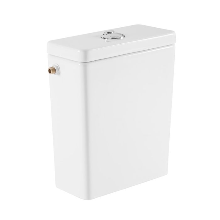 Pack WC Easy au sol rimflush, sortie horizontale sans bride, entrée latérale blanc (Cuvette, Réservoir avec mécanisme 3/6L,Abattant slowclose) - Sanindusa