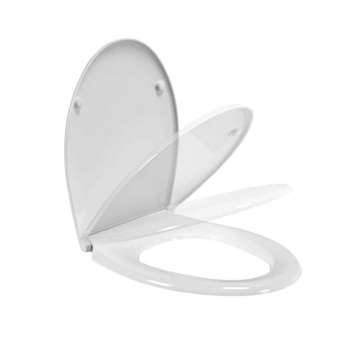 Pack WC rimflush Cetus 52 suspendue blanc sans bride (Abattant clipoff slowclose, Charnières inox) - Sanindusa