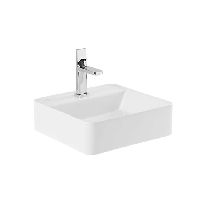 Vasque à poser SANLIFE Quadrangulaire 40x40cm avec percement- Blanc - Sanindusa