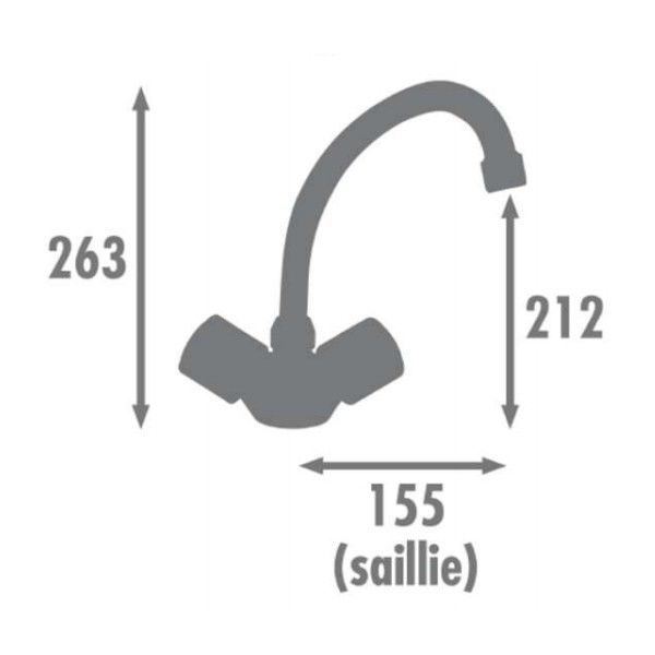 Mélangeur évier NF chromé AKVO - AKV10